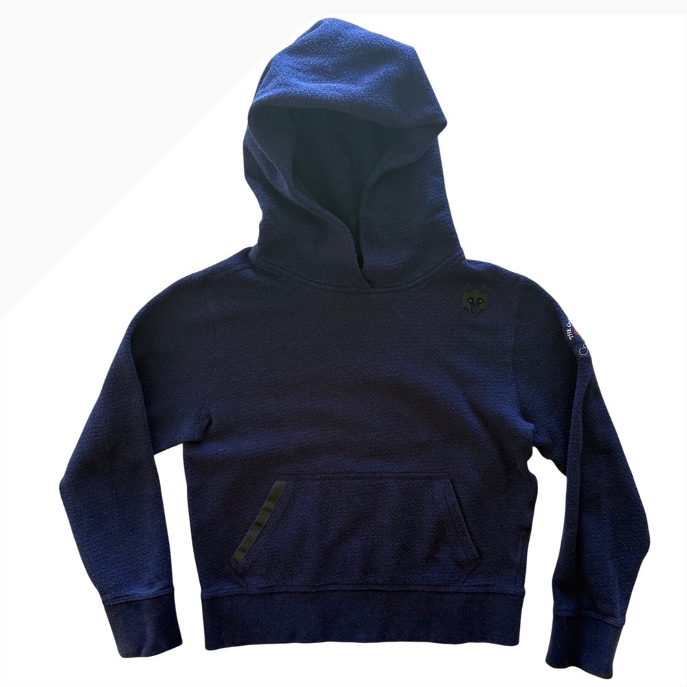 Greyson Navy Sherpa Fleece Pullover Hoodie The Ocean Course Kiawah Logo Boys Med